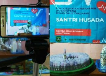 Yayasan Riyadl cegaj Corona dengan Produksi Handsanitizer dan Desinfektan