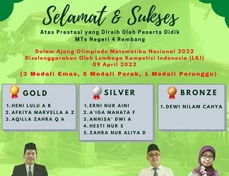 9 Pelajar MTs N 4 Rembang  Persembahkan Medali di OMN 2022