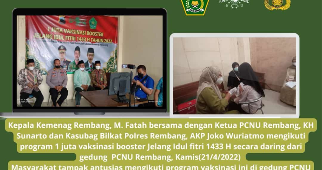 Kemenag Rembang Bersinergi dengan Polres dan PCNU, Sukseskan 1 Juta Vaksinasi