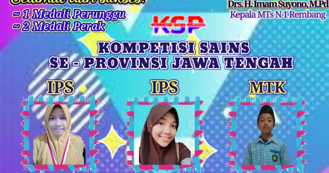 MTsN 1 Rembang sabet 10 medali mapel online