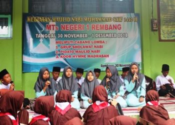 Peringati Maulid Nabi, MTsN 1 Rembang gelar lomba pidato dan sholawat Nabi