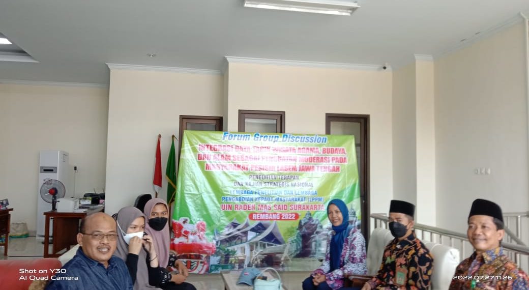 UIN Surakarta Adakan FGD dengan Kemenag, Bahas Penguatan Moderasi Beragama di Lasem