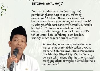 Calon Haji Diminta Tidak Buru-Buru Tarik Dana Setoran Awal Haji