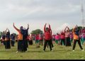 Meriahkan HUT PGRI ke-77, MIN 1 Rembang Ikuti Jalan Santai dan Senam