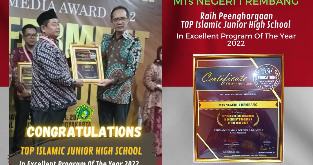 MTsN 1 Rembang Sabet Top Islamic Junior School tingkat Nasional