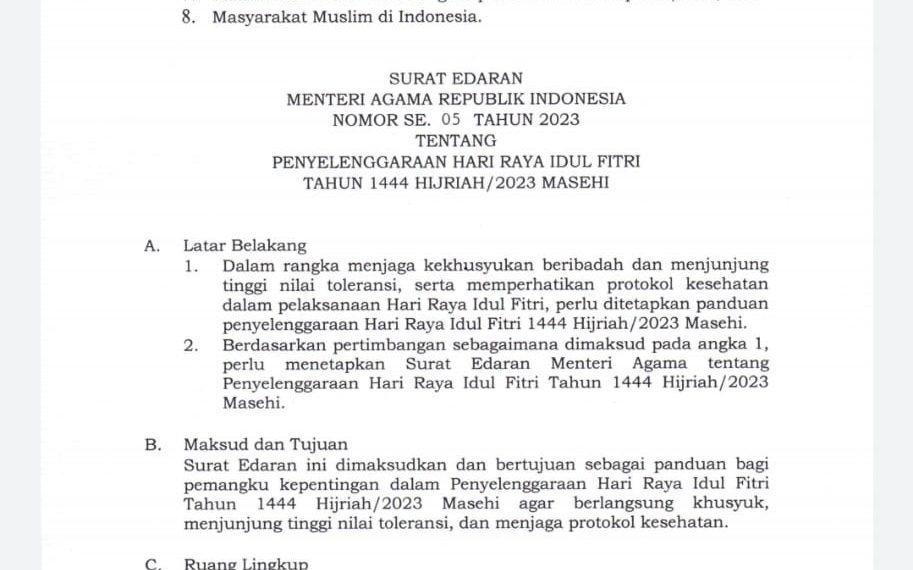 Edaran Idulfitri 1444 H, Menag: Jaga Ukhuwah, Toleran Sikapi Beda Awal Syawal