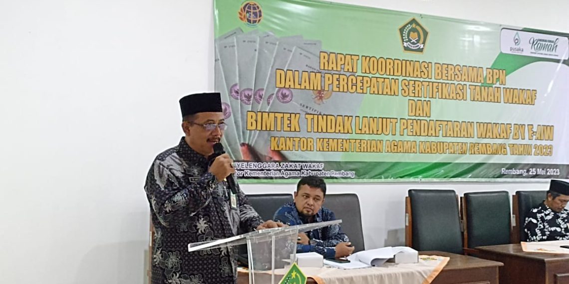 Percepat Sertifikasi Tanah Wakaf, Kemenag Rembang Gelar Bimtek e-AIW