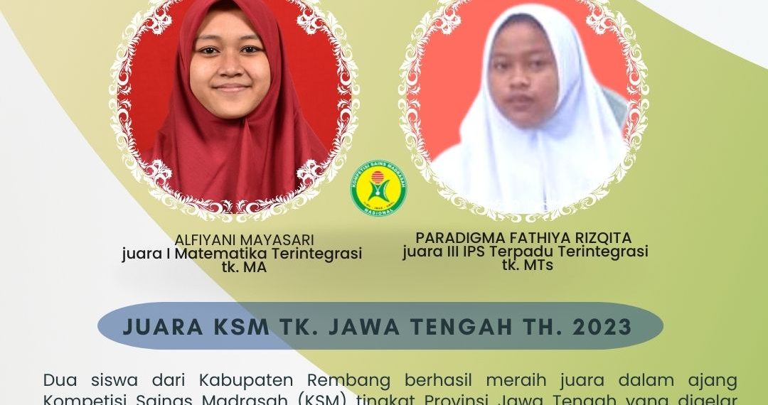 Dua Siswi Ini Rebut Juara KSM Tingkat Jawa Tengah